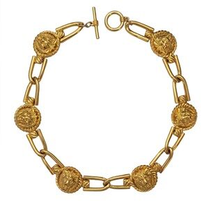 Anne Klein Gold Lion Medallion Chain Necklace